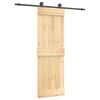 vidaXL Skyded&oslash;r Naturfarvet og sort 70 x 210 cm Massivt Fyrretr&aelig;