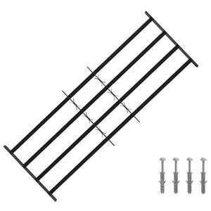 vidaXL Sikkerhedsgitter til vinduer med 4 tv&aelig;rst&aelig;nger 3 pcs 93-174 cm