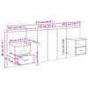 vidaXL Hovedgærde Med Skab 3 pcs Artisan Egetræ Konstrueret træ
