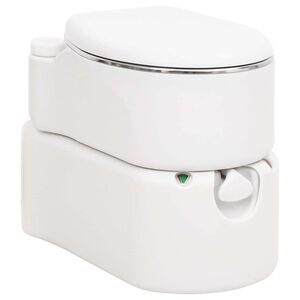 vidaXL b&aelig;rbart campingtoilet 24+17 l HDPE og st&aring;l hvid