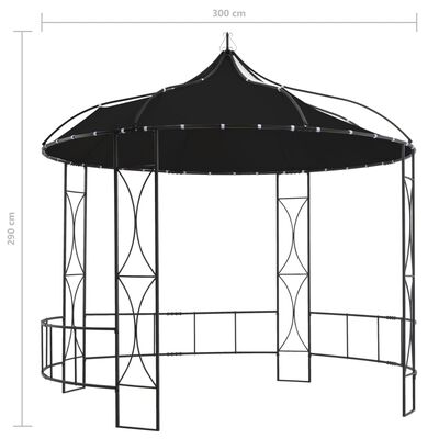 vidaXL pavillon rund 300x290 cm antracitgrå