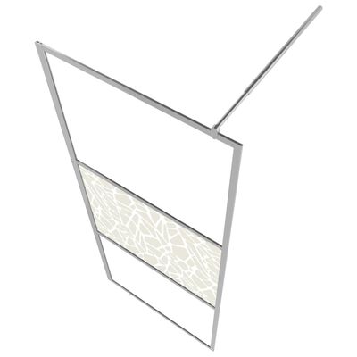 vidaXL brusevæg ESG-glas med stendesign 100x195 cm