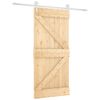 vidaXL Skyded&oslash;r Natur og hvid 95 x 210 cm Massivt Fyrretr&aelig;