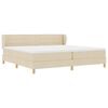 vidaXL Box spring seng med madras Creme 200 x 200 cm Stof