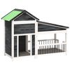 vidaXL hundehus 143x60,5x109 cm massivt fyrretr&aelig; gr&aring;