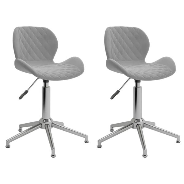 vidaXL drejelige spisebordsstole 2 stk. fl&oslash;jl lysegr&aring;