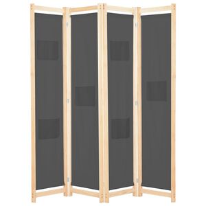 vidaXL 4-panels rumdeler 160 x 170 x 4 cm stof gr&aring;