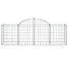 vidaXL buede gabionkurve 15 stk. 200x50x60/80 cm galvaniseret jern