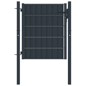 vidaXL hegnslåge PVC og stål 100x81 cm antracitgrå