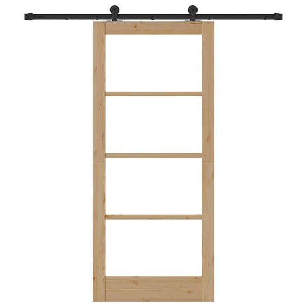 vidaXL Skydedør ORKDAL Naturlig og sort 86 x 198,5 cm