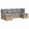vidaXL sofas&aelig;t til haven 6 dele med hynder polyrattan beige