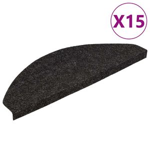 vidaXL selvkl&aelig;bende trappem&aring;tter 15 stk. 56x17x3 cm sort