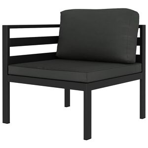 vidaXL hj&oslash;rnemodul til sofa med hynder 1 stk. aluminium antracitgr&aring;