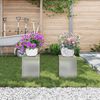 vidaXL Planteholder 2 pcs S&oslash;lv 24 x 24 x 35 cm Galvaniseret st&aring;l