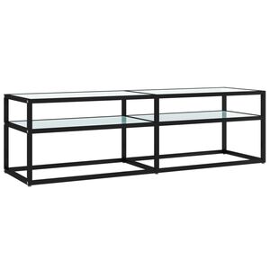 vidaXL tv-bord 140x40x40,5 cm h&aelig;rdet glas marmoreffekt hvid