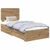 vidaXL Sengestel med skuffe Artisan Egetr&aelig; 90 x 200 cm Konstrueret tr&aelig;