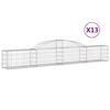 vidaXL buede gabionkurve 13 stk. 300x30x40/60 cm galvaniseret jern