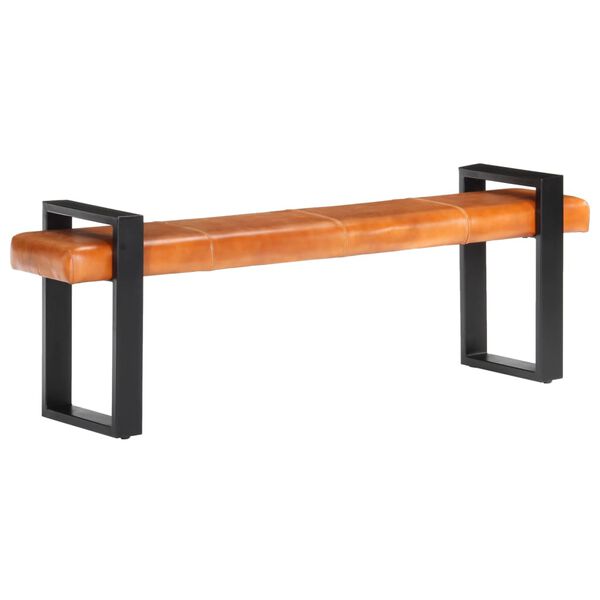 vidaXL b&aelig;nk 160 cm &aelig;gte gedeskind sort og brun