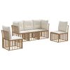 vidaXL Udend&oslash;rs sofagruppe med pude 5 pcs Naturfarvet Polyester