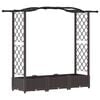 vidaXL H&aelig;vet Bed med Trellis og Tag Brun 169 x 40 x 125 cm PP