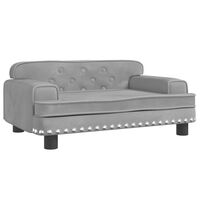 vidaXL sofa til børn 70x45x30 cm fløjl lysegrå