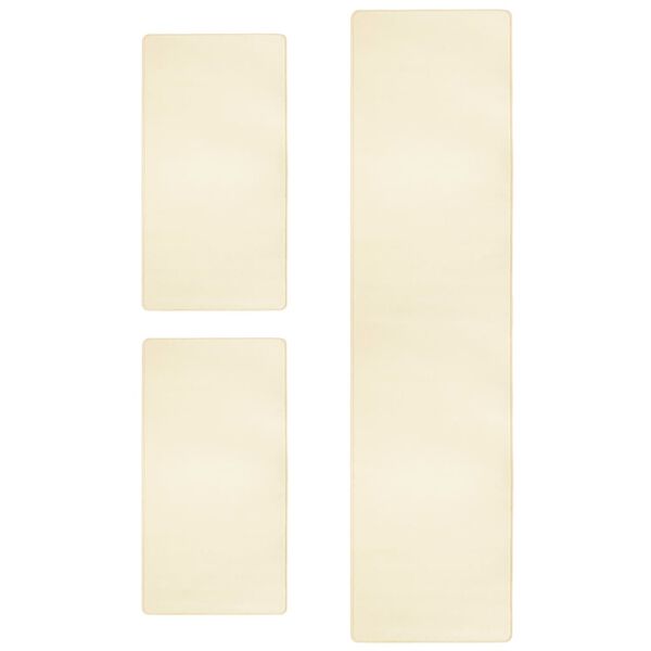 vidaXL shaggy gulvt&aelig;pper 3 dele h&oslash;jt luv cremefarvet