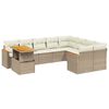 vidaXL sofas&aelig;t til haven 10 dele med hynder polyrattan beige