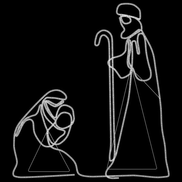 vidaXL Maria og Josef julefigur 264 LED'er 40x55&38x100 cm