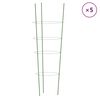 vidaXL plantestativ med 4 ringe 5 stk. 90 cm st&aring;l gr&oslash;n
