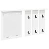 vidaXL V&aelig;gmonteret Jakkeholder V&aelig;gmonteret Hvid 85 x 10 x 45 cm