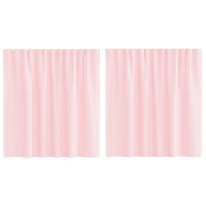 vidaXL voile-gardiner med l&oslash;kker 2 stk. 140x140 cm lyser&oslash;d
