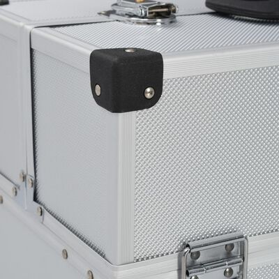 vidaXL værktøjskasse 38x22,5x34 cm sølvfarvet aluminium