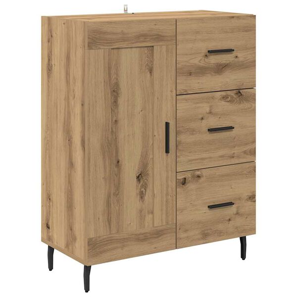 vidaXL Sideboard med skuffe Artisan Egetr&aelig; 69,5 x 34 x 90 cm