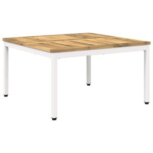 vidaXL Sofabord Hvid 80 x 80,5 x 45 cm Massivt Akacietr&aelig;