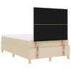vidaXL LED Box Spring Bed med madras Creme 120 x 190 cm Stof