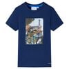 T-shirt til b&oslash;rn str. 116 m&oslash;rkebl&aring;