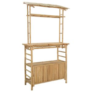 vidaXL Udend&oslash;rs barbord Naturfarvet 110 x 50 x 210 cm Bambus