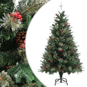 vidaXL juletr&aelig; med grankogler 150 cm PVC & PE gr&oslash;n