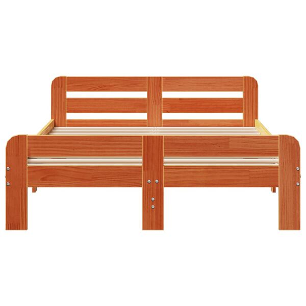 vidaXL sengeramme uden madras 120x200 cm massivt fyrretr&aelig; gyldenbrun