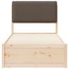 vidaXL Sengestel med Polstret Hovedgavl Gr&aring;brun 90 x 190 cm