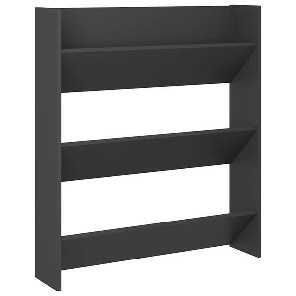 vidaXL v&aelig;gh&aelig;ngt skoskab 80x18x90 cm sp&aring;nplade gr&aring;