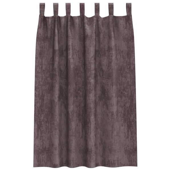 vidaXL Velour Gardiner med gardiner 2 pcs Brun 175 x 140 cm Fl&oslash;jl