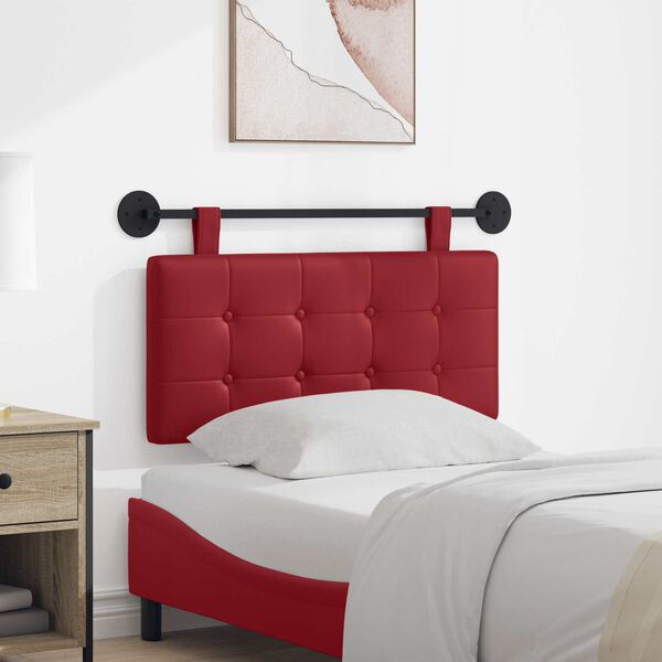 vidaXL H&aelig;ngende Hovedgavl Vinr&oslash;d 100 x 55 x 5 cm Faux l&aelig;der