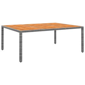 vidaXL havebord 200x150x75 cm akacietr&aelig; og polyrattan gr&aring;