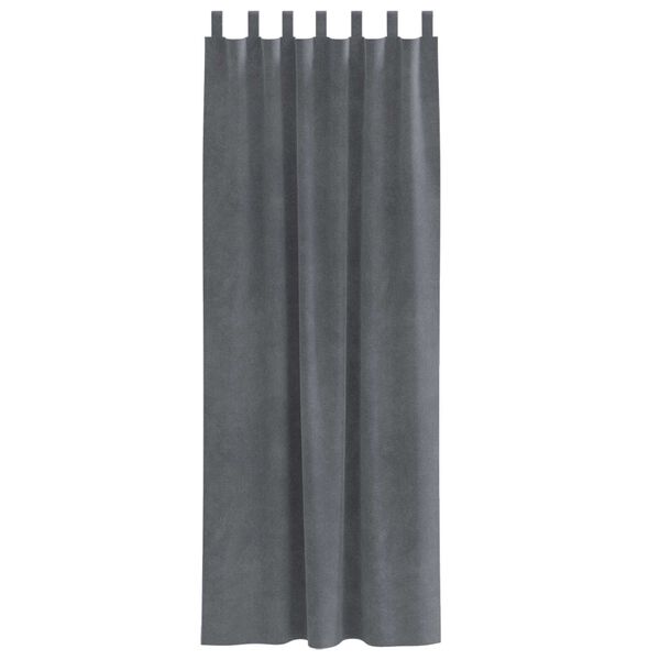 vidaXL Mørklægningsgardiner 2 pcs Lysegrå 140 x 245 cm Fløjl