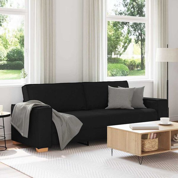 vidaXL 3-personers sofa sort 180 cm stof