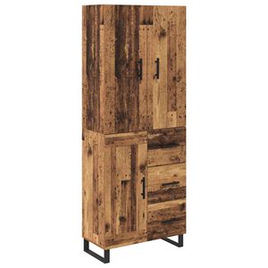 vidaXL Highboard med skuffe 2 pcs Gammelt tr&aelig; 69,5 x 34 x 180 cm