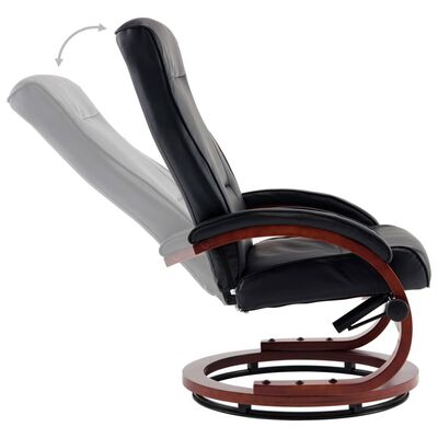 vidaXL lænestol med fodskammel sort kunstlæder