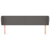 vidaXL sengegavl med kanter 203x23x78/88 cm kunstl&aelig;der gr&aring;