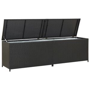 vidaXL opbevaringskasse til haven 200x50x60 polyrattan sort